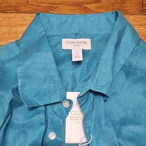 Club Room Teal Button-Up Shirt